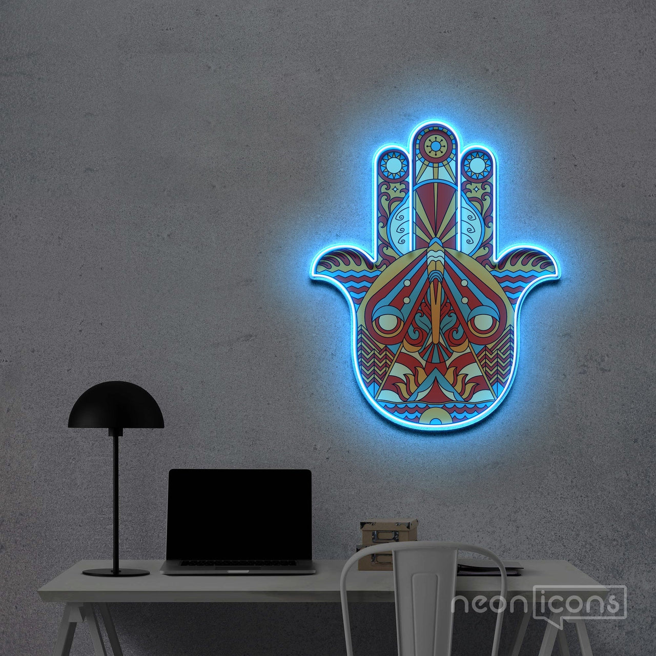 "Hamsa" Neon x Acrylic Artwork by Neon Icons