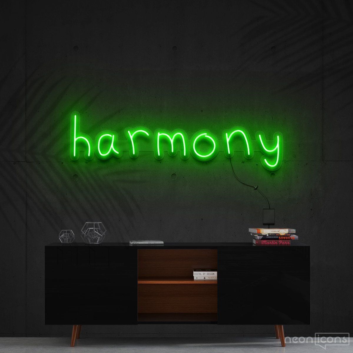 "Harmony" Neon Sign 60cm (2ft) / Green / Cut to Shape by Neon Icons