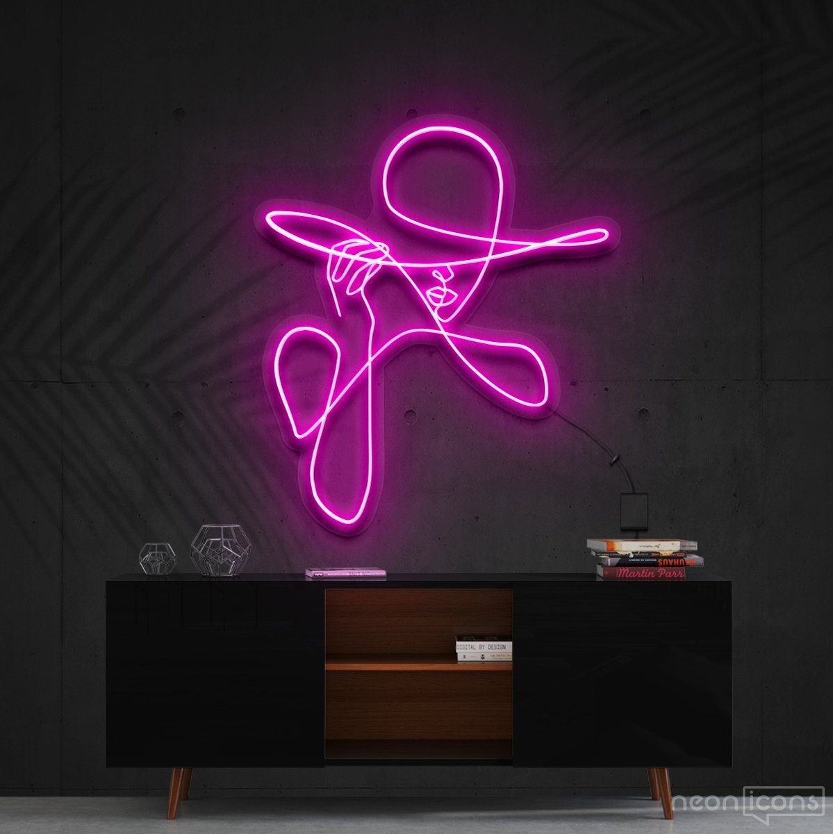 "Haute Couture" Neon Sign 90cm (3ft) / Pink / Cut to Shape by Neon Icons