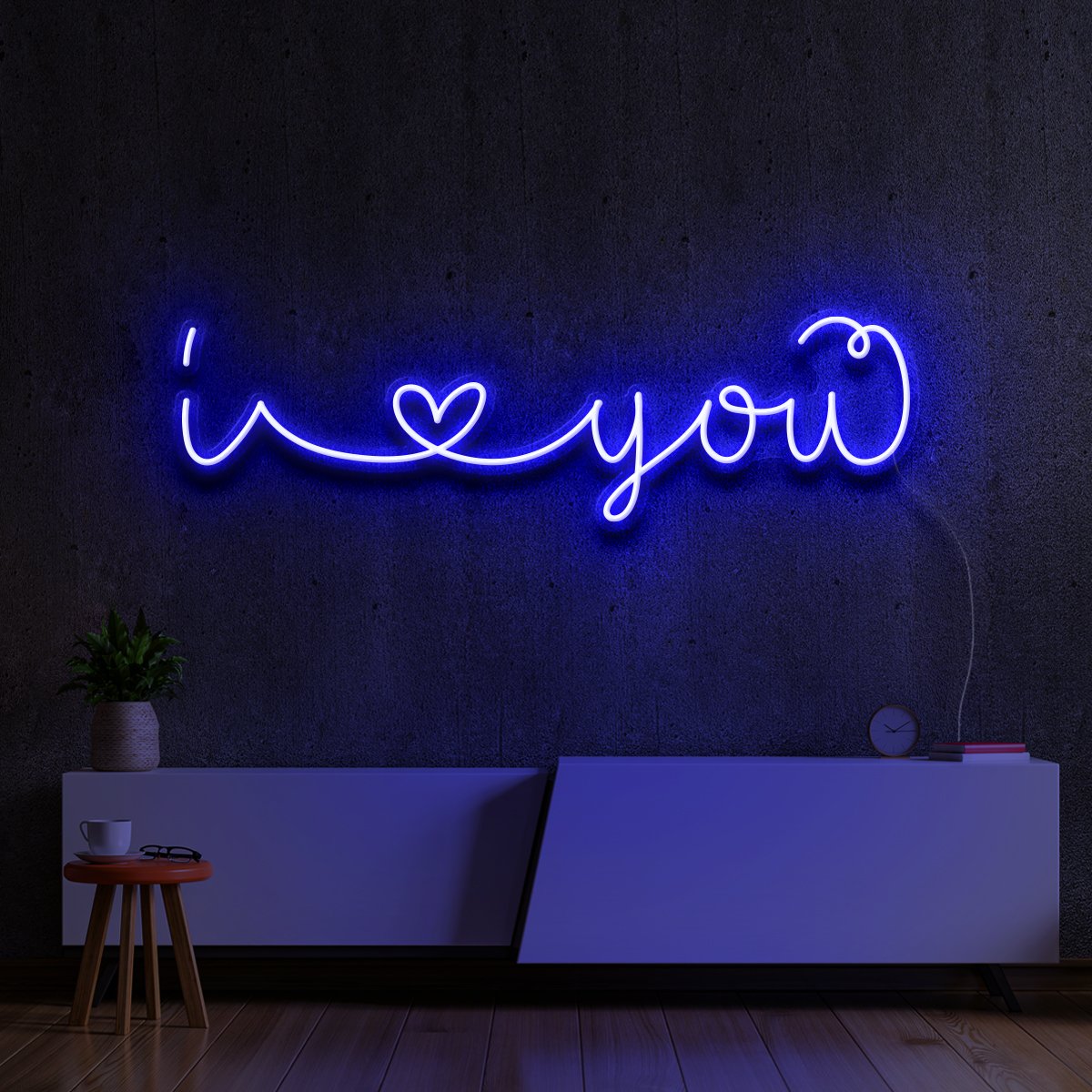 "I Love You" Neon Sign 60cm (2ft) / Blue / LED Neon by Neon Icons