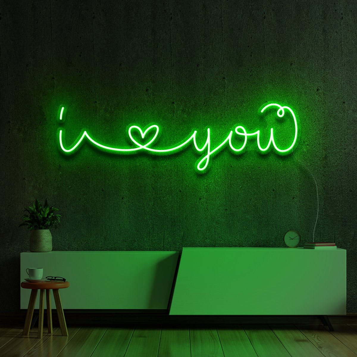 "I Love You" Neon Sign 60cm (2ft) / Green / LED Neon by Neon Icons