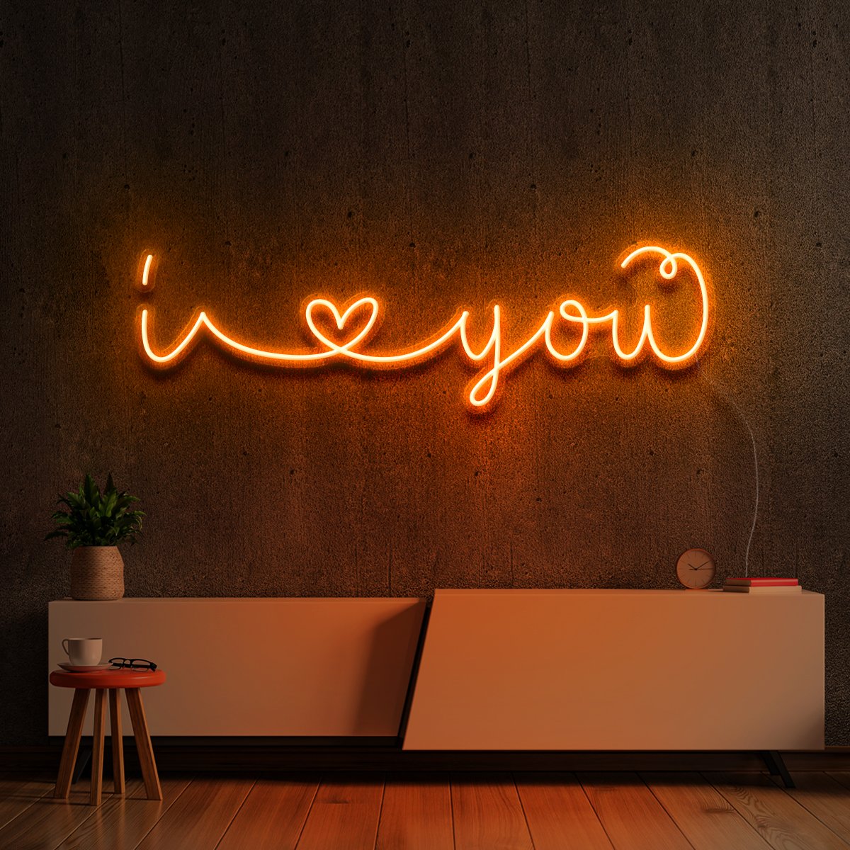 "I Love You" Neon Sign 60cm (2ft) / Orange / LED Neon by Neon Icons