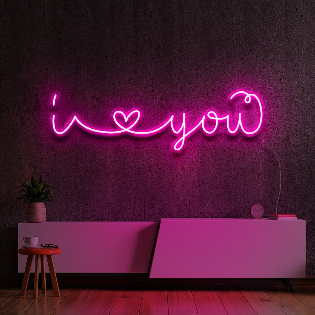 "I Love You" Neon Sign 60cm (2ft) / Pink / LED Neon by Neon Icons