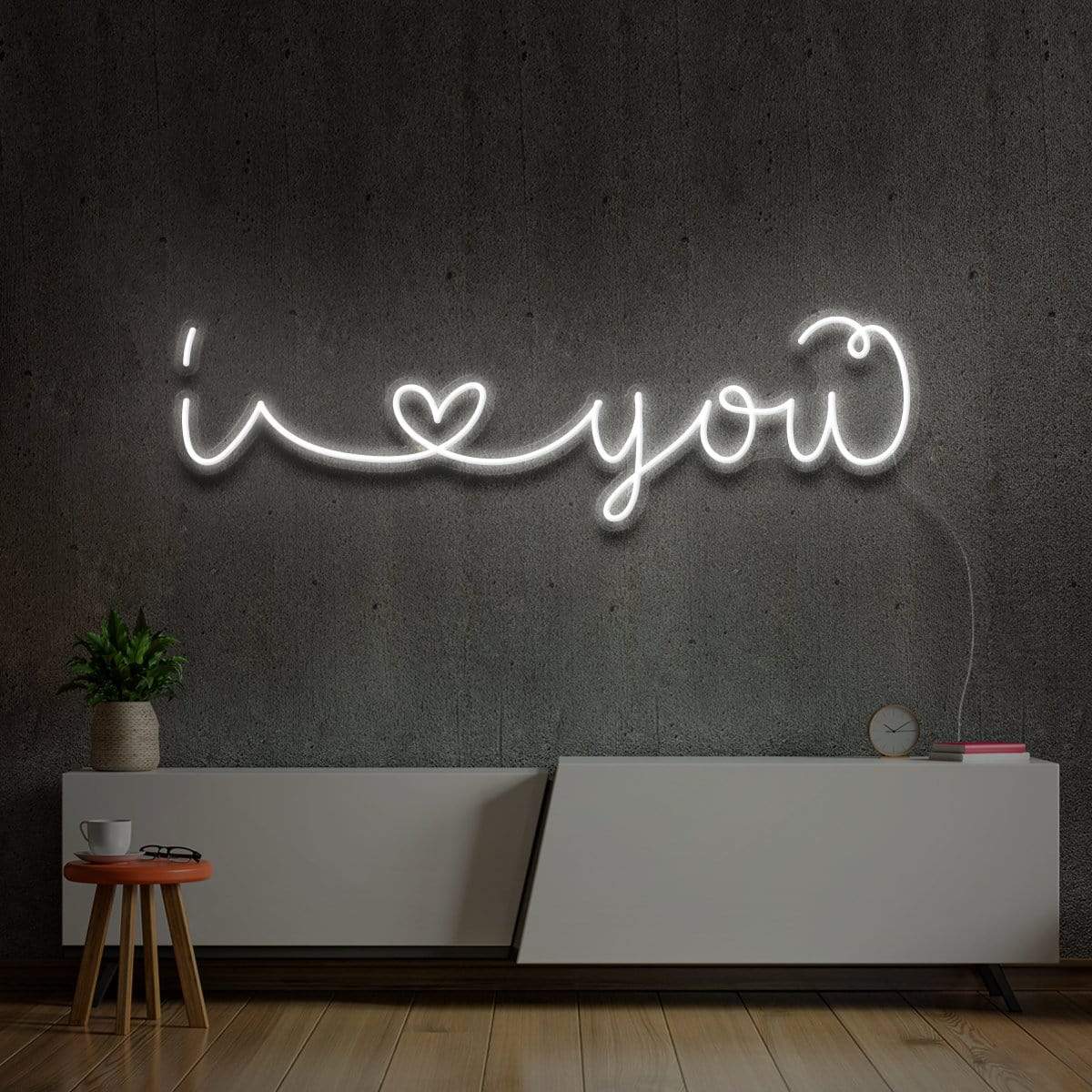 "I Love You" Neon Sign 60cm (2ft) / White / LED Neon by Neon Icons