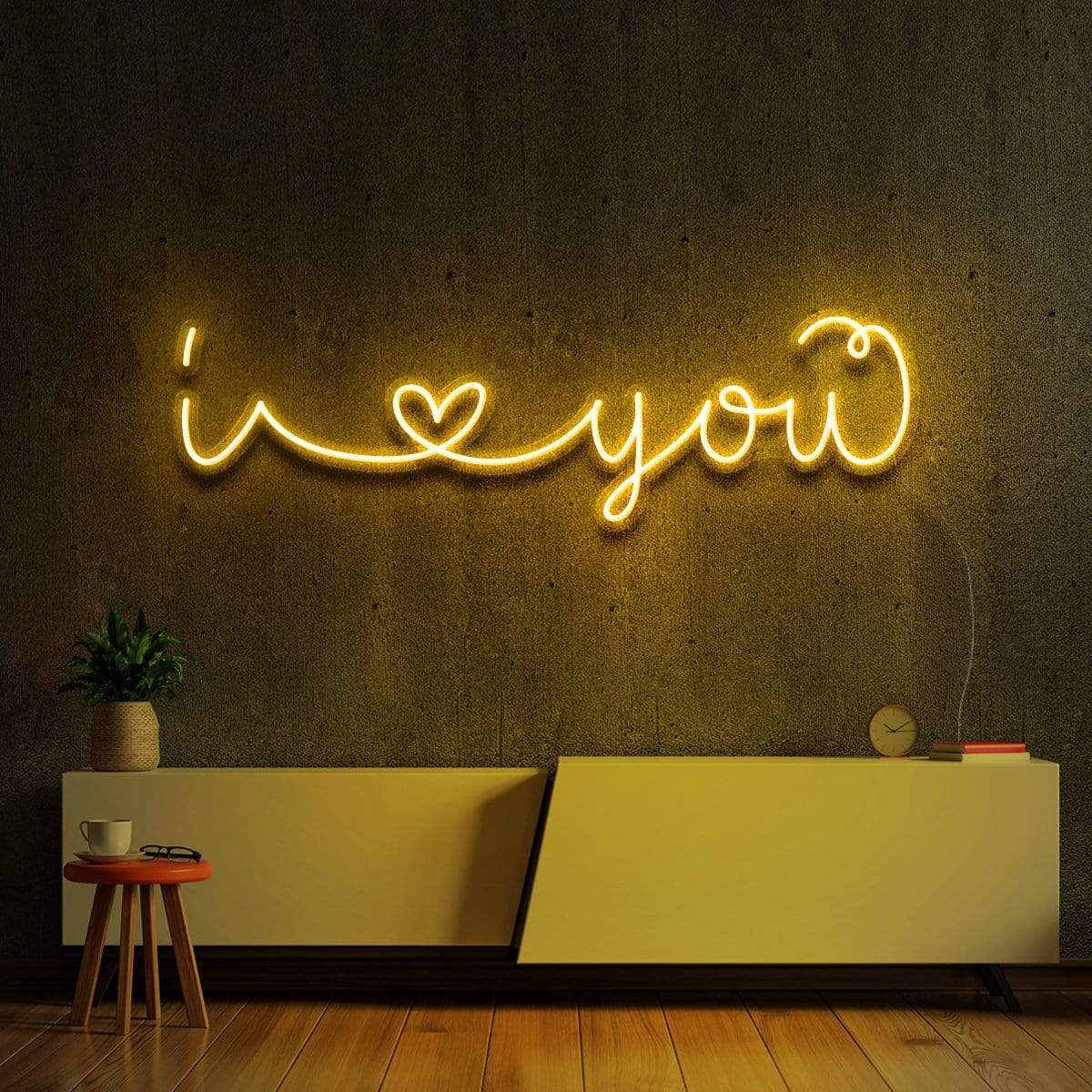 "I Love You" Neon Sign 60cm (2ft) / Yellow / LED Neon by Neon Icons