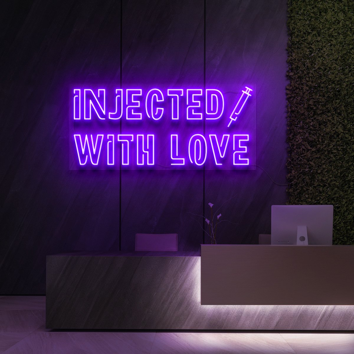 "Injected With Love" Neon Sign for Beauty Salons & Cosmetic Studios by Neon Icons