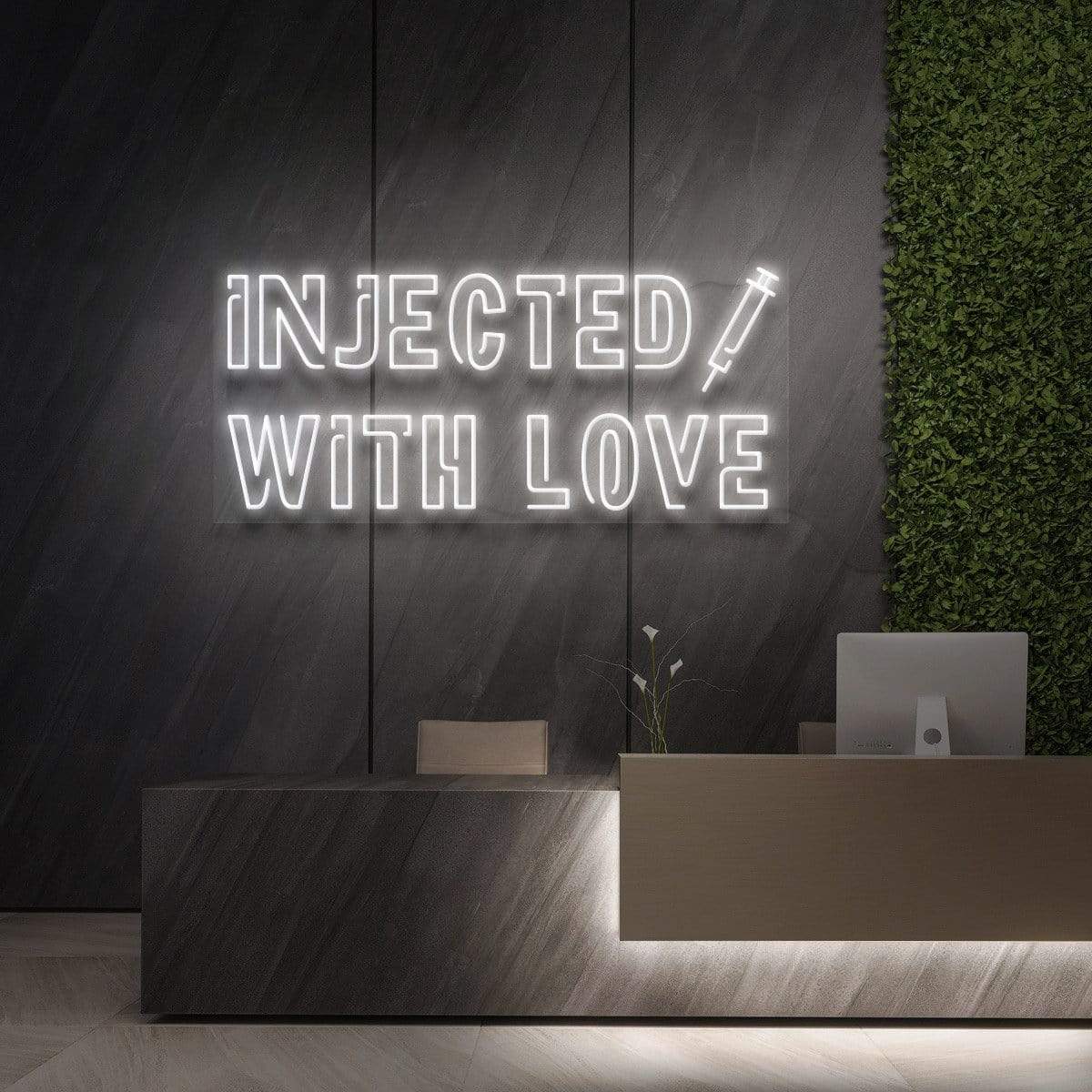 "Injected With Love" Neon Sign for Beauty & Cosmetic Studios 90cm (3ft) / White / LED Neon by Neon Icons