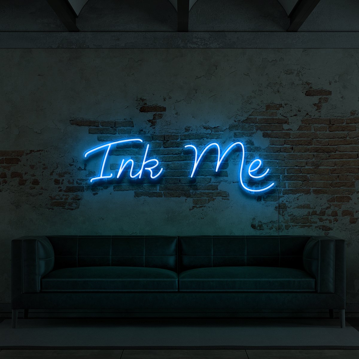 "Ink Me" Neon Sign for Tattoo Parlours 60cm (2ft) / Ice Blue / LED Neon by Neon Icons