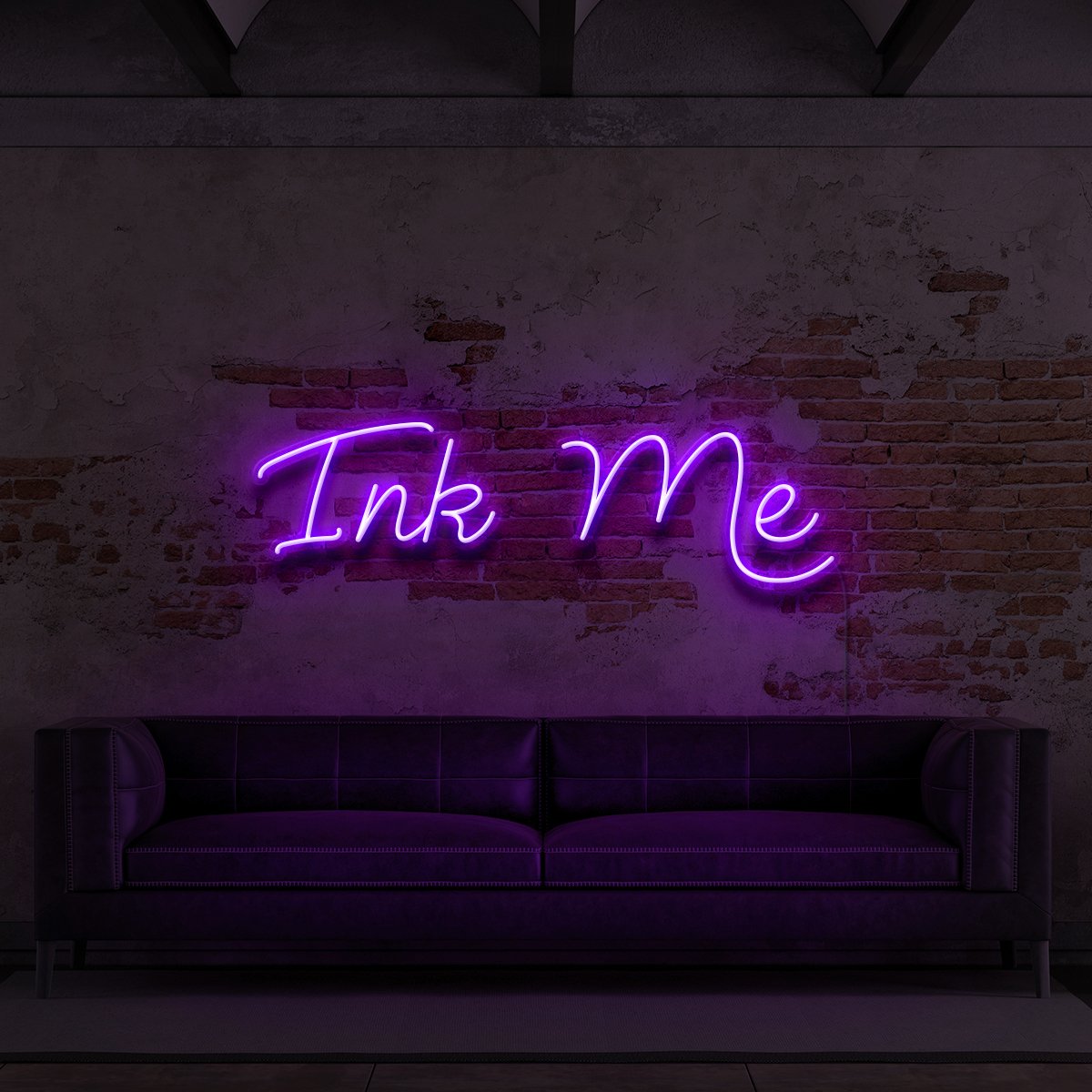 "Ink Me" Neon Sign for Tattoo Parlours 60cm (2ft) / Purple / LED Neon by Neon Icons