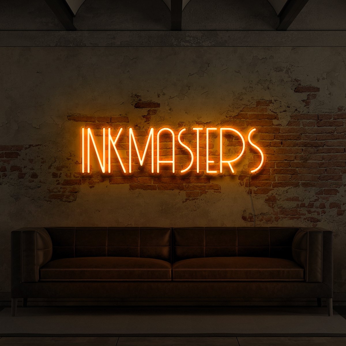 "Inkmasters" Neon Sign for Tattoo Parlours 60cm (2ft) / Orange / LED Neon by Neon Icons