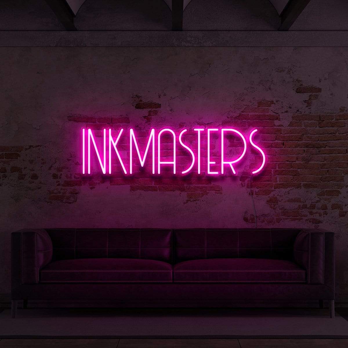 "Inkmasters" Neon Sign for Tattoo Parlours 60cm (2ft) / Pink / LED Neon by Neon Icons