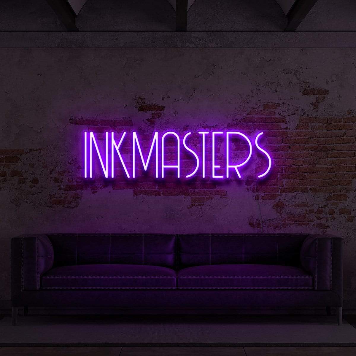 "Inkmasters" Neon Sign for Tattoo Parlours 60cm (2ft) / Purple / LED Neon by Neon Icons