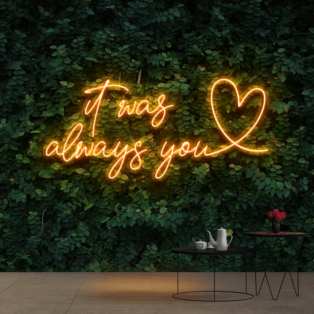 "It Was Always You 2.0" Neon Sign 90cm (3ft) / Orange / Cut to Shape by Neon Icons