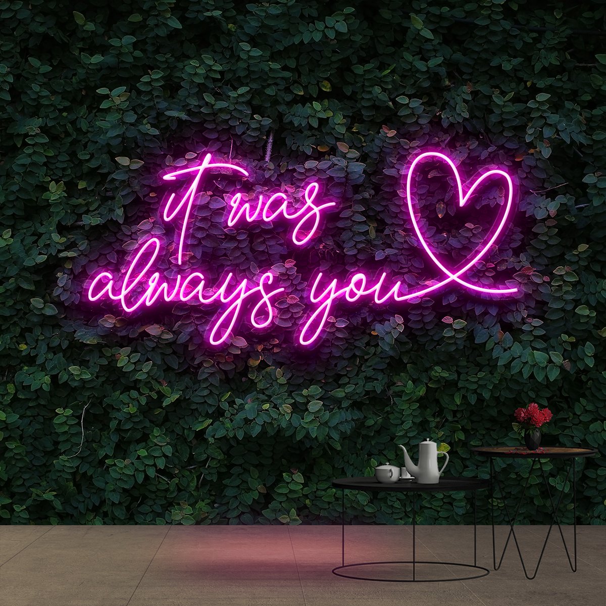 "It Was Always You 2.0" Neon Sign 90cm (3ft) / Pink / Cut to Shape by Neon Icons