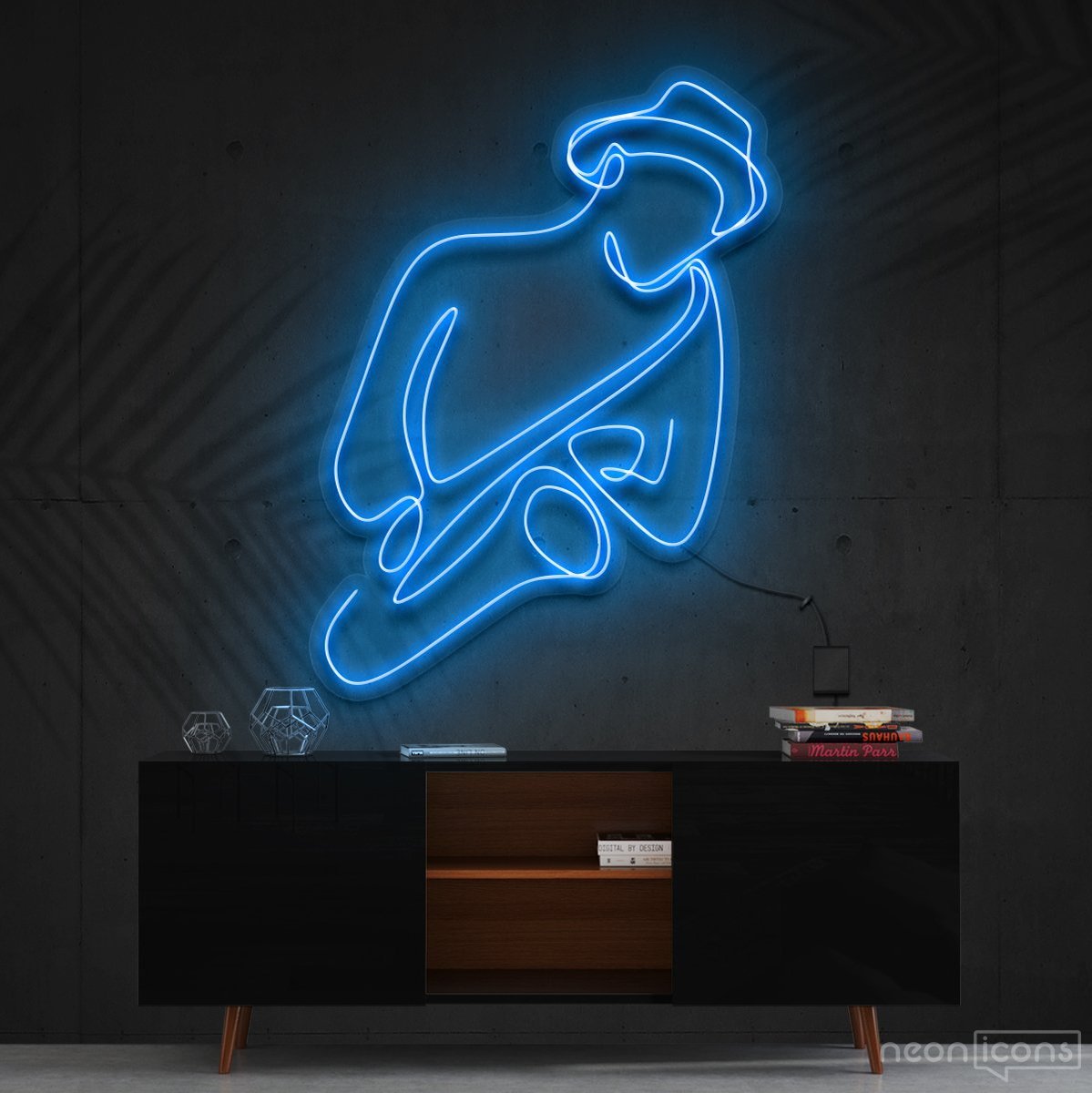 "Jazz Vibes" Neon Sign 90cm (3ft) / Ice Blue / Cut to Shape by Neon Icons