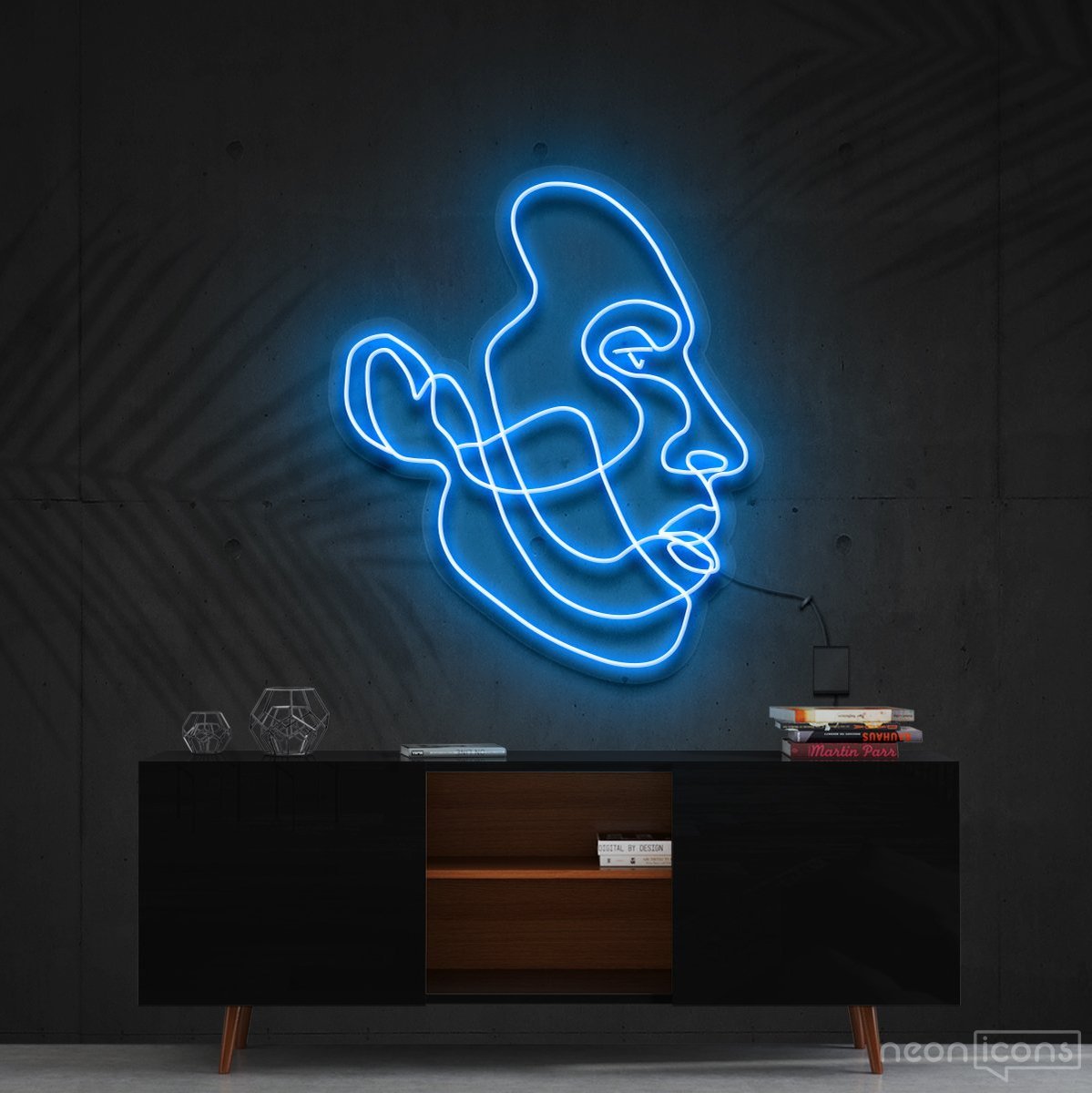 "Kobe Bryant" Neon Sign 60cm (2ft) / Ice Blue / Cut to Shape by Neon Icons