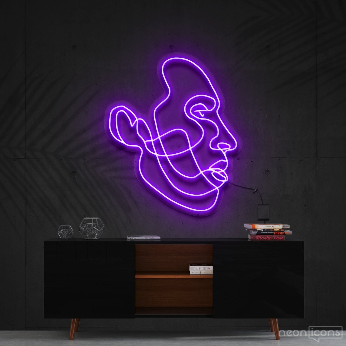 "Kobe Bryant" Neon Sign 60cm (2ft) / Purple / Cut to Shape by Neon Icons