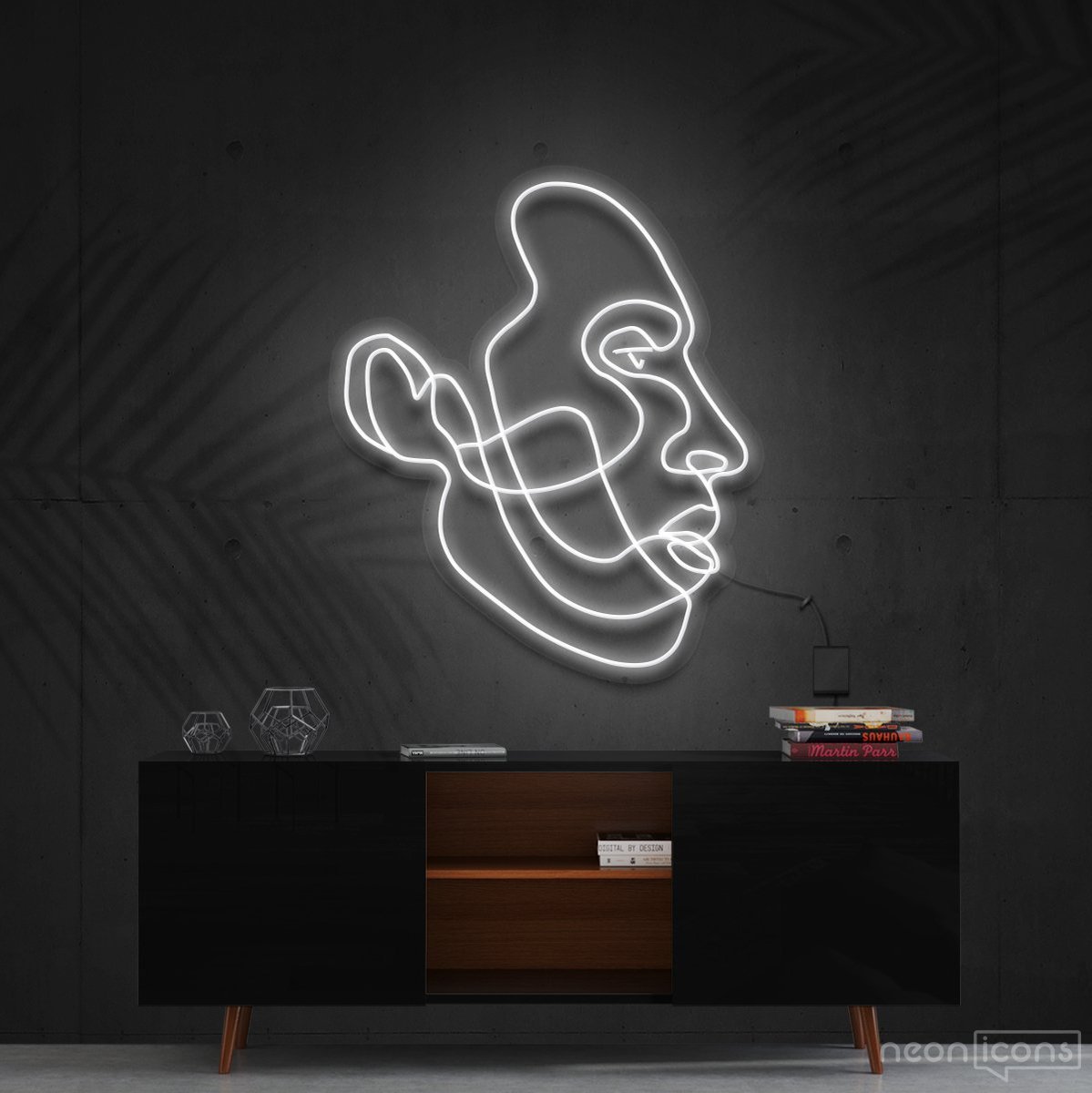 "Kobe Bryant" Neon Sign 60cm (2ft) / White / Cut to Shape by Neon Icons