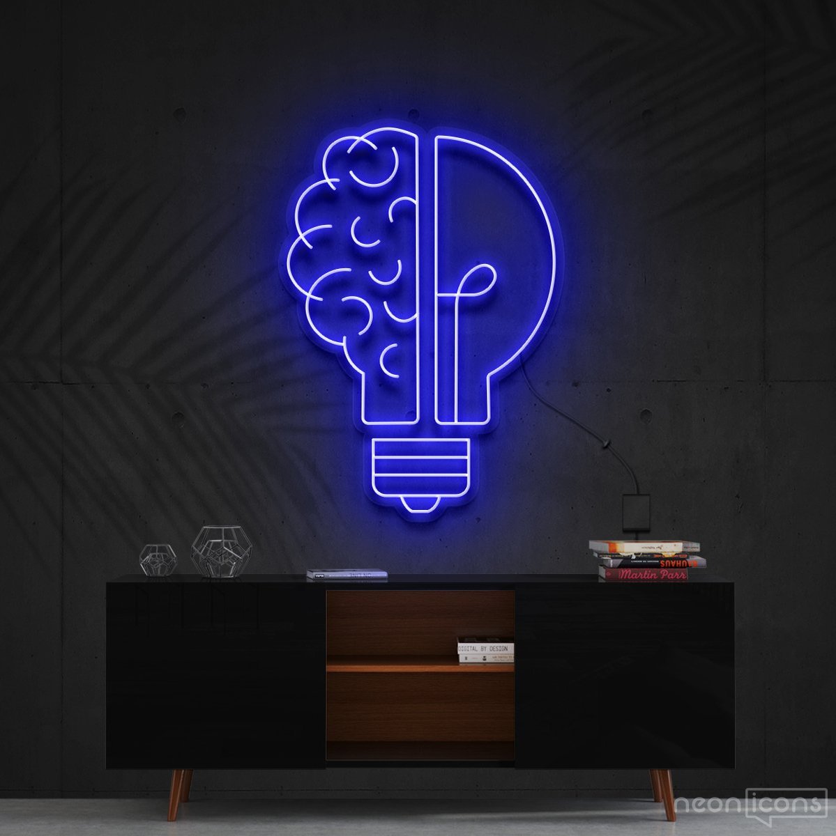 "Lightbulb Moment" Neon Sign 60cm (2ft) / Blue / Cut to Shape by Neon Icons