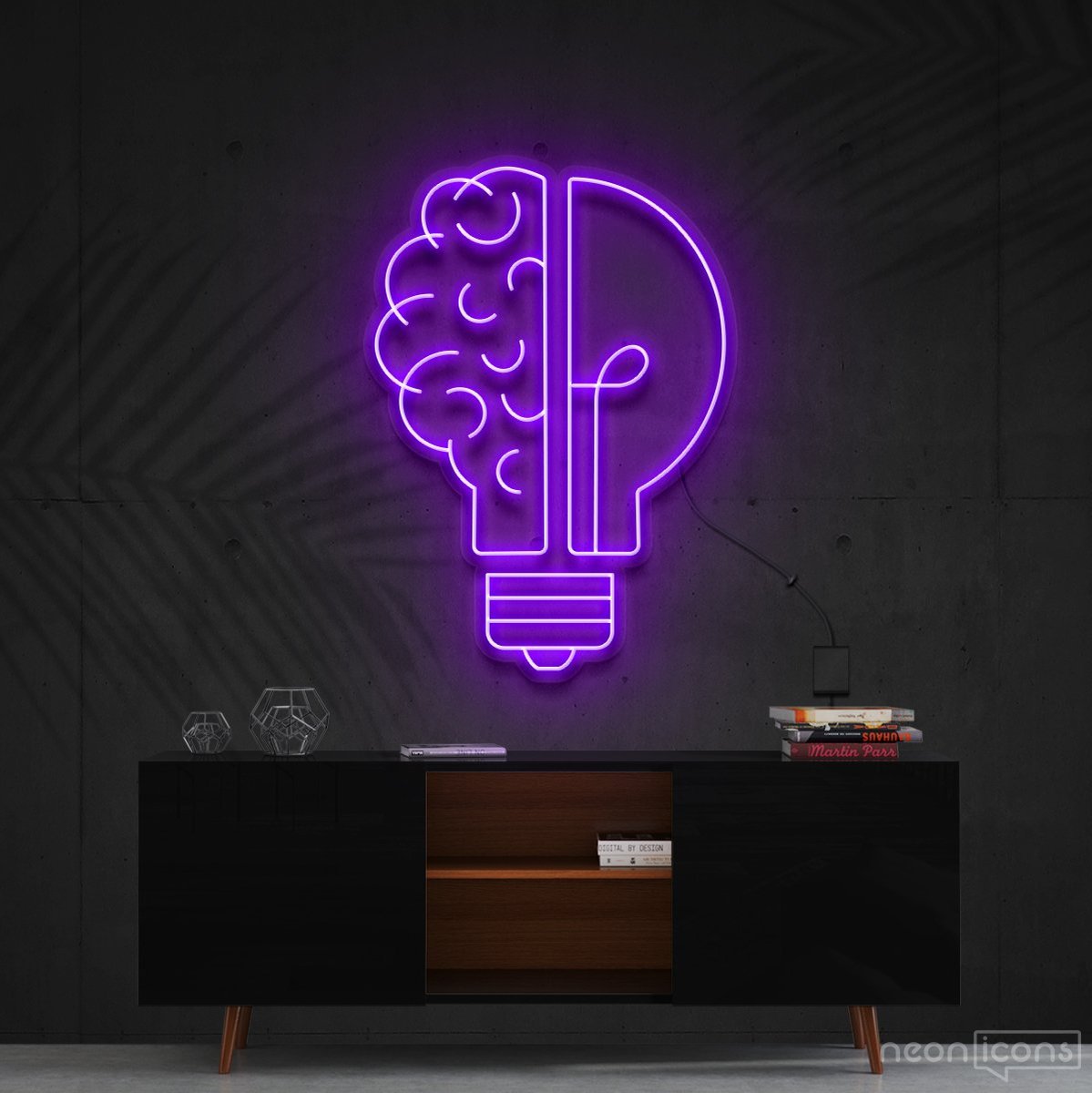 "Lightbulb Moment" Neon Sign 60cm (2ft) / Purple / Cut to Shape by Neon Icons