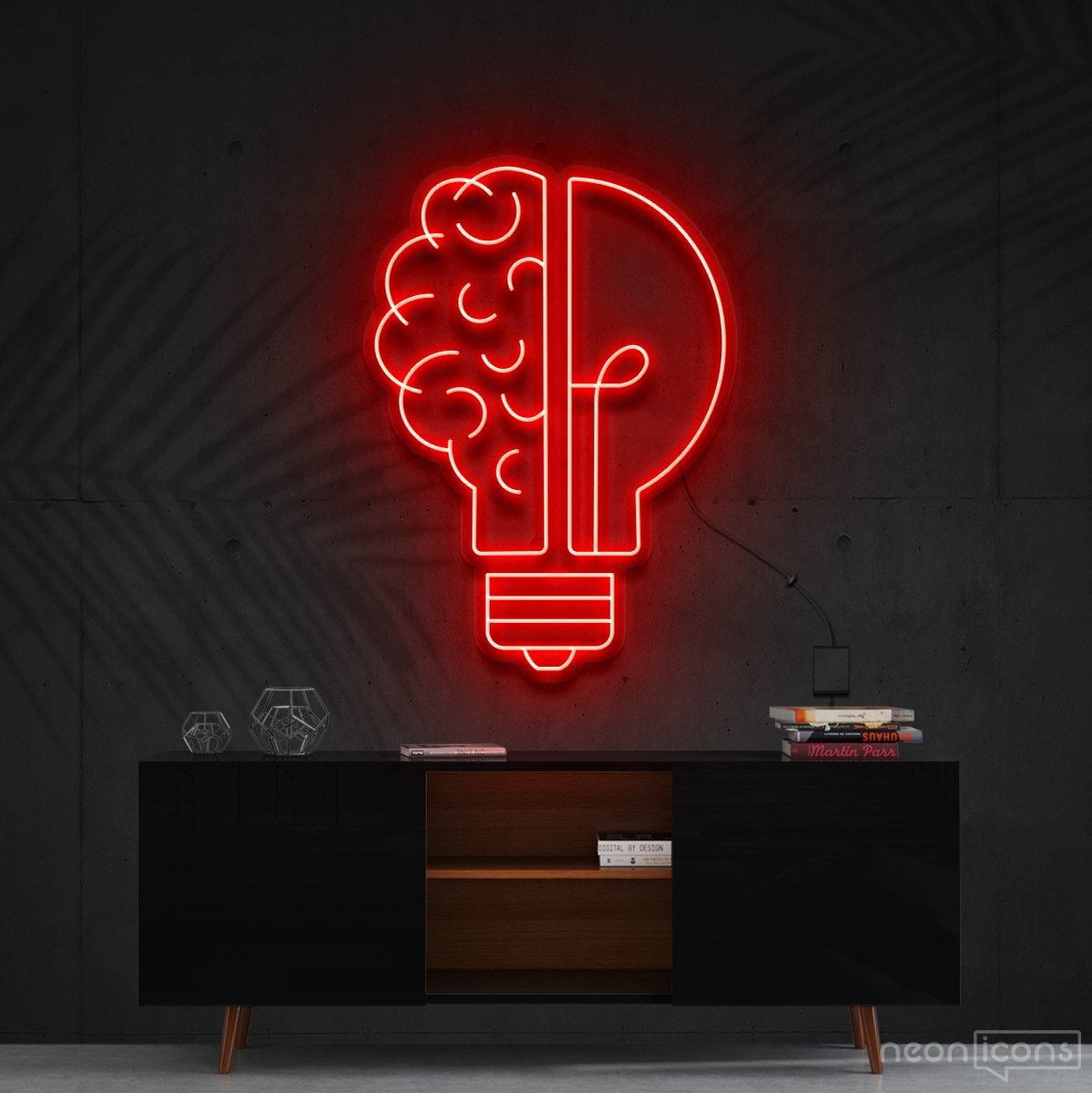 "Lightbulb Moment" Neon Sign 60cm (2ft) / Red / Cut to Shape by Neon Icons