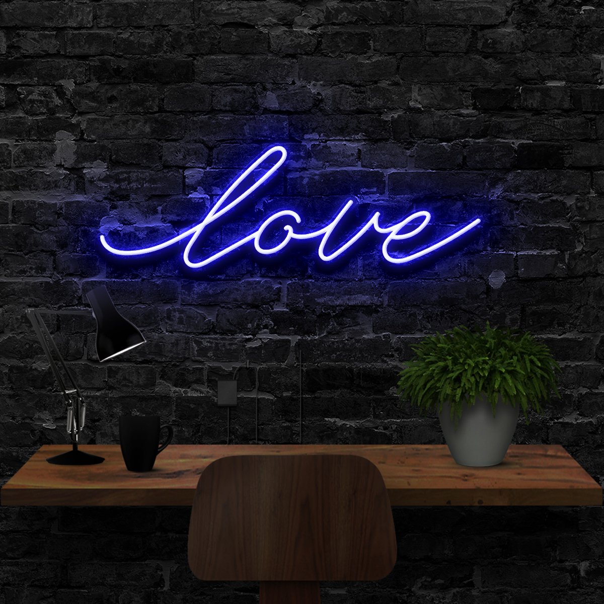 "Love" Neon Sign 40cm (1.3ft) / Blue / LED Neon by Neon Icons