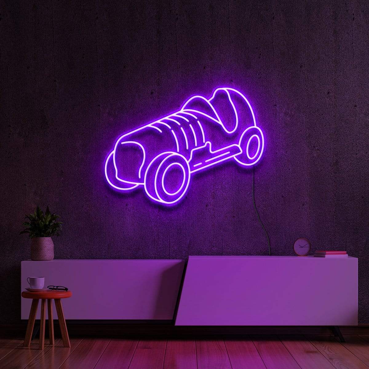 "Monopoly Car" Neon Sign 60cm (2ft) / Purple / LED Neon by Neon Icons