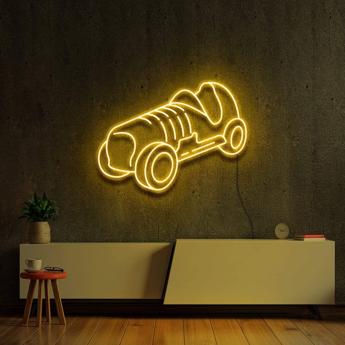 "Monopoly Car" Neon Sign 60cm (2ft) / Yellow / LED Neon by Neon Icons