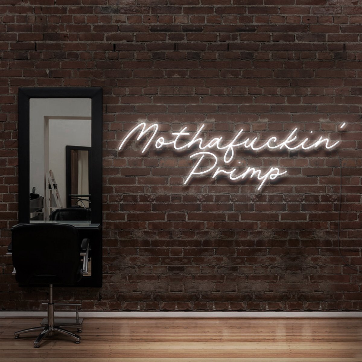 "Mothafuckin' Primp" Neon Sign for Hair Salons & Barbershops by Neon Icons