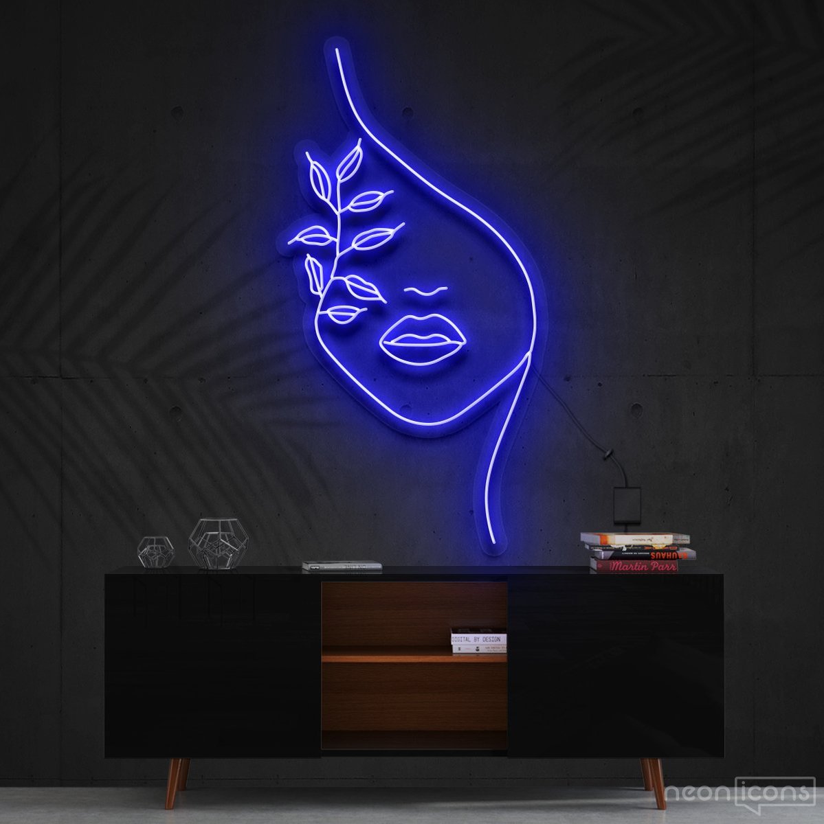 "Mother Nature" Neon Sign 60cm (2ft) / Blue / Cut to Shape by Neon Icons