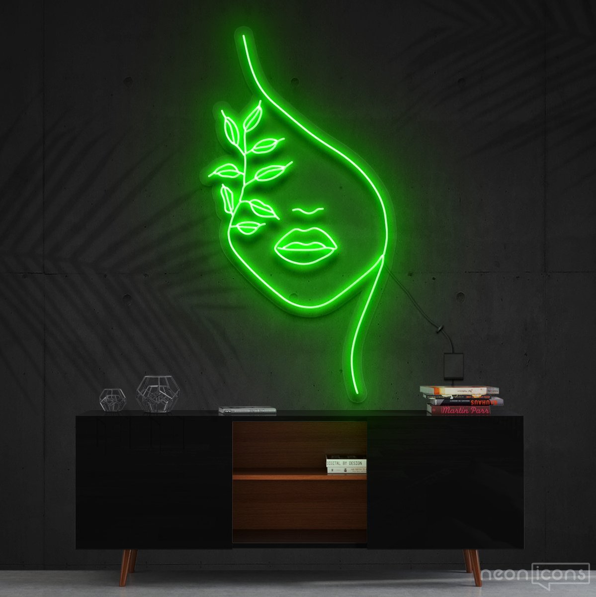 "Mother Nature" Neon Sign 60cm (2ft) / Green / Cut to Shape by Neon Icons