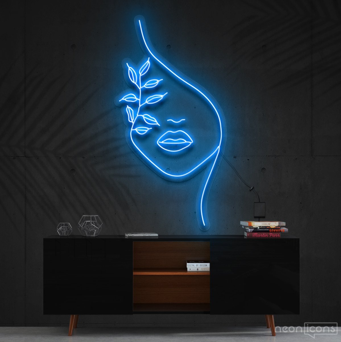 "Mother Nature" Neon Sign 60cm (2ft) / Ice Blue / Cut to Shape by Neon Icons
