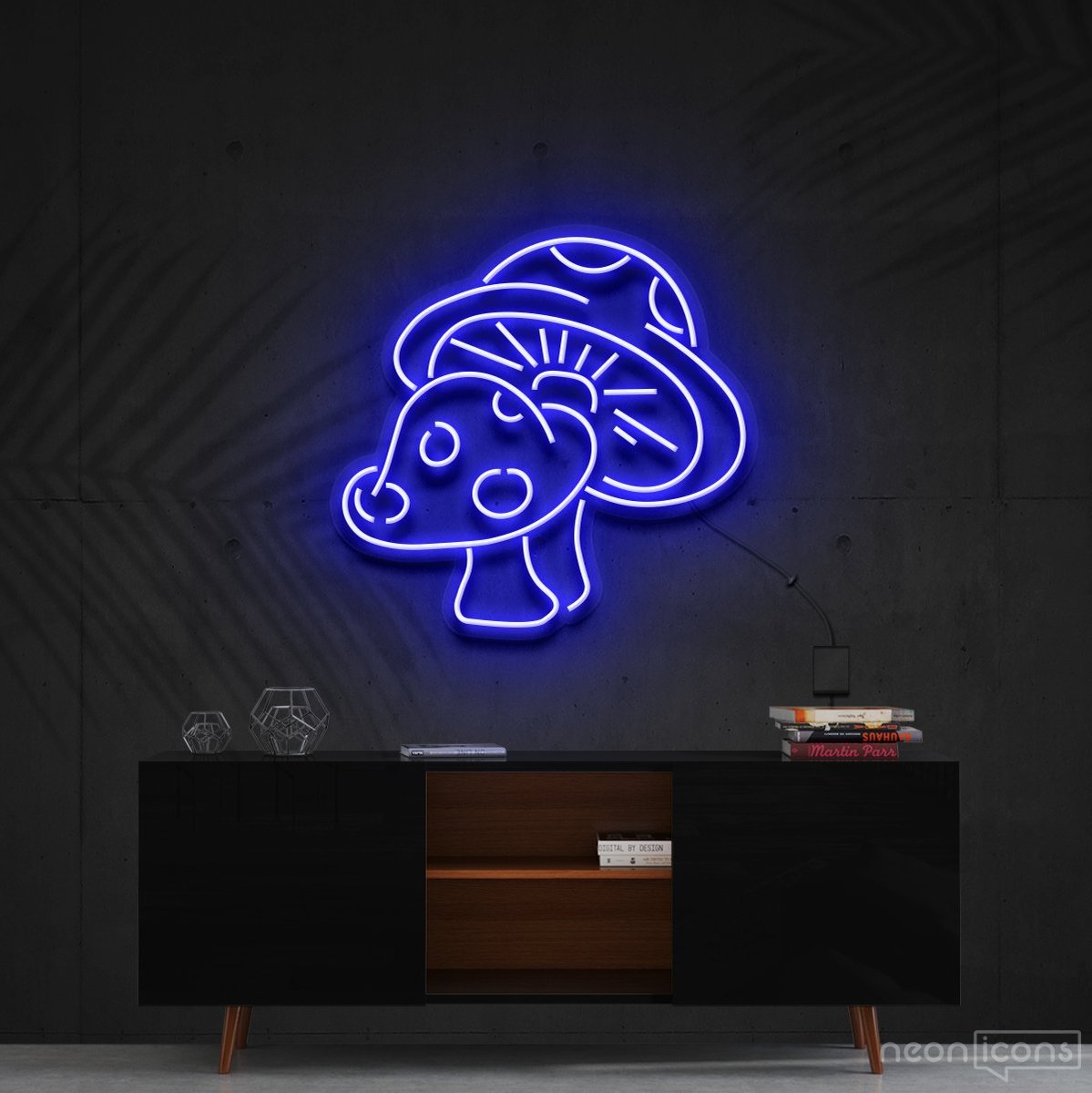 "Mushies" Neon Sign 60cm (2ft) / Blue / Cut to Shape by Neon Icons