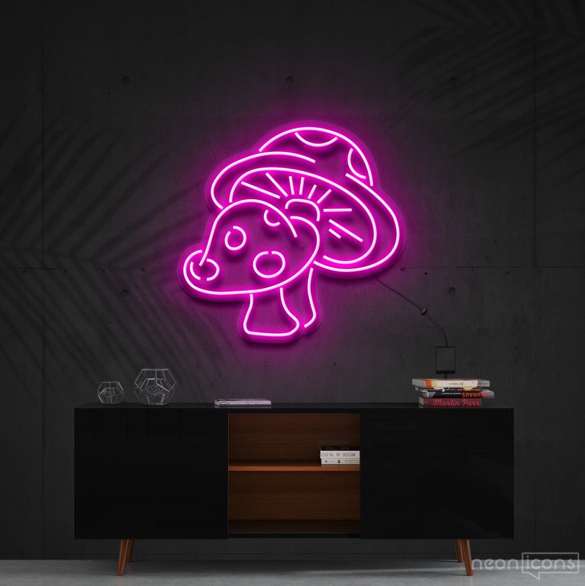 "Mushies" Neon Sign 60cm (2ft) / Pink / Cut to Shape by Neon Icons
