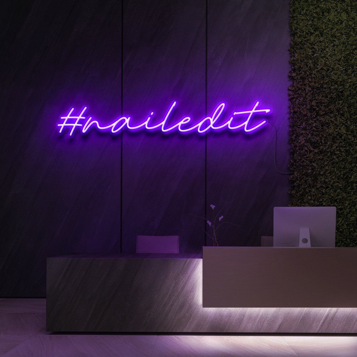 "#NailedIt" Neon Sign for Beauty & Cosmetic Studios 90cm (3ft) / Purple / LED Neon by Neon Icons