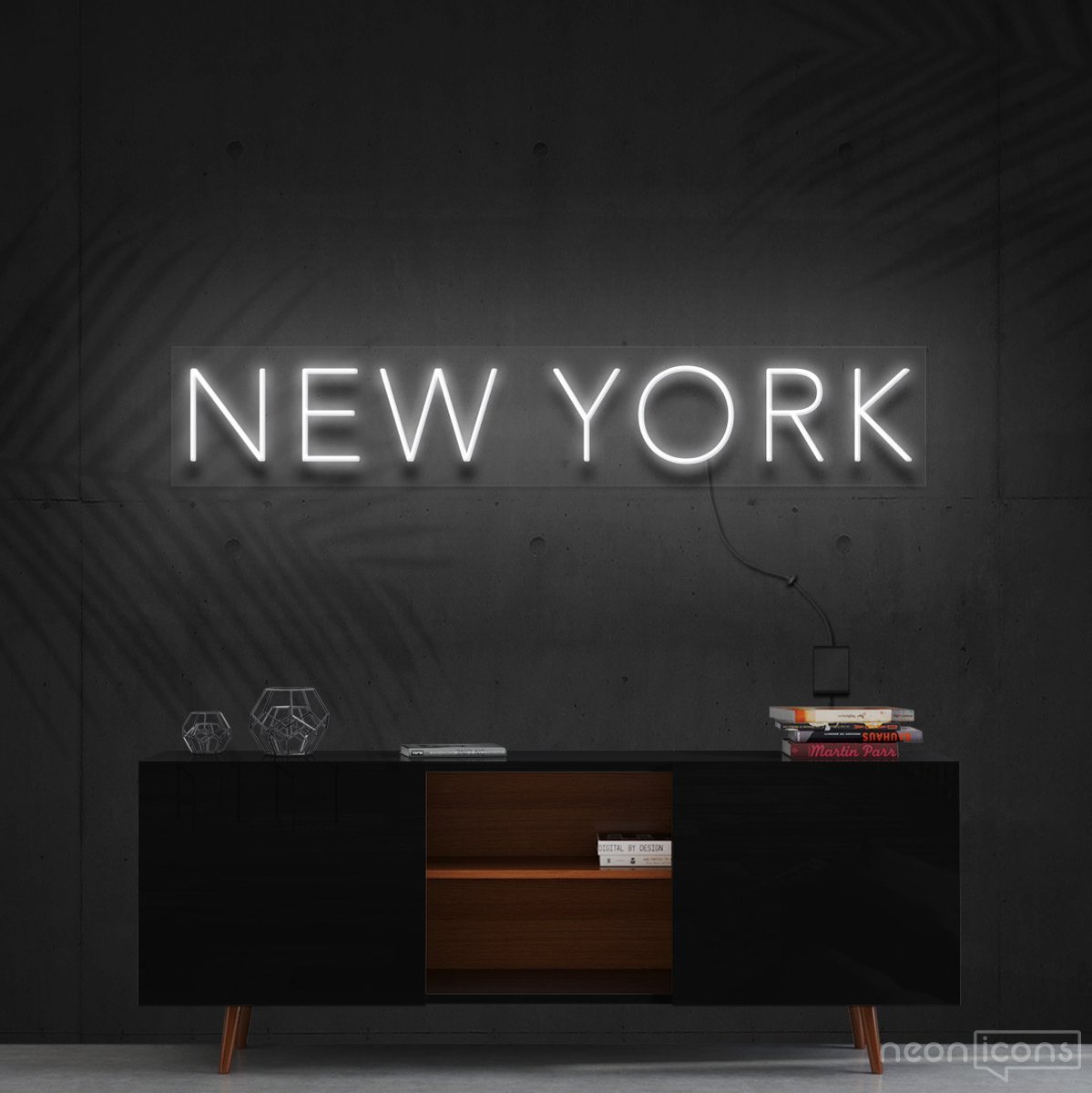 "New York" Neon Sign 60cm (2ft) / White / Cut to Shape by Neon Icons