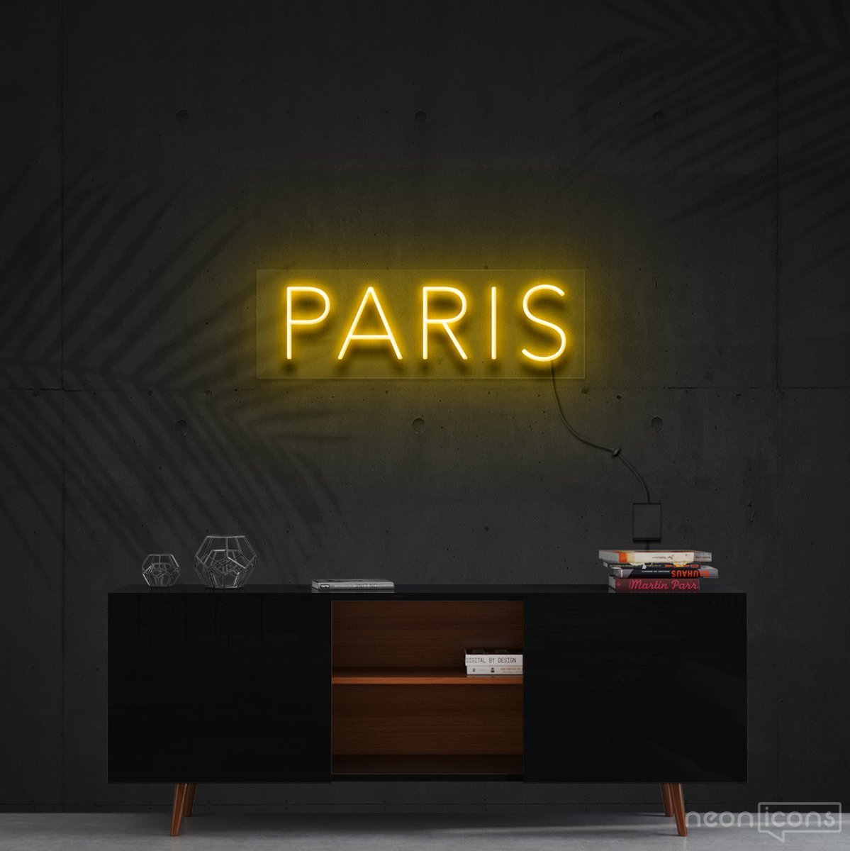 "Paris" Neon Sign 60cm (2ft) / Yellow / Cut to Shape by Neon Icons