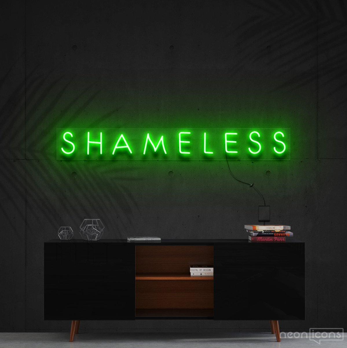 "Shameless" Neon Sign 60cm (2ft) / Green / Cut to Shape by Neon Icons