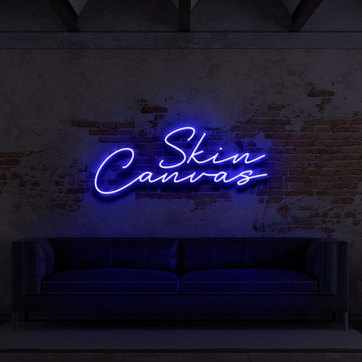 "Skin Canvas" Neon Sign for Tattoo Parlours 60cm (2ft) / Blue / LED Neon by Neon Icons