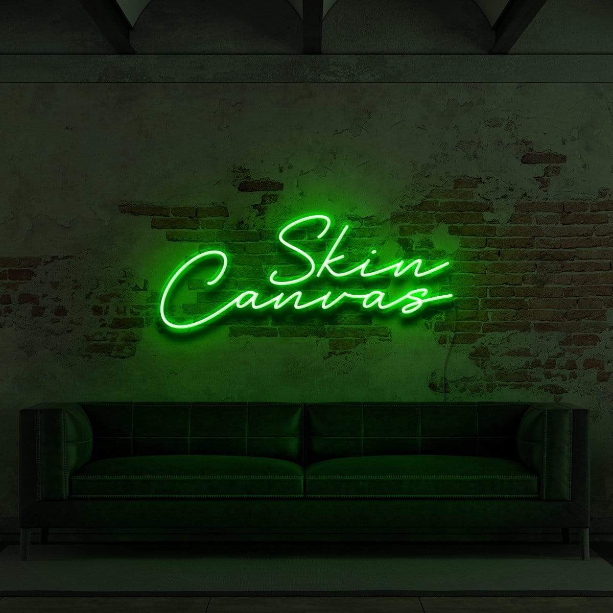 "Skin Canvas" Neon Sign for Tattoo Parlours 60cm (2ft) / Green / LED Neon by Neon Icons