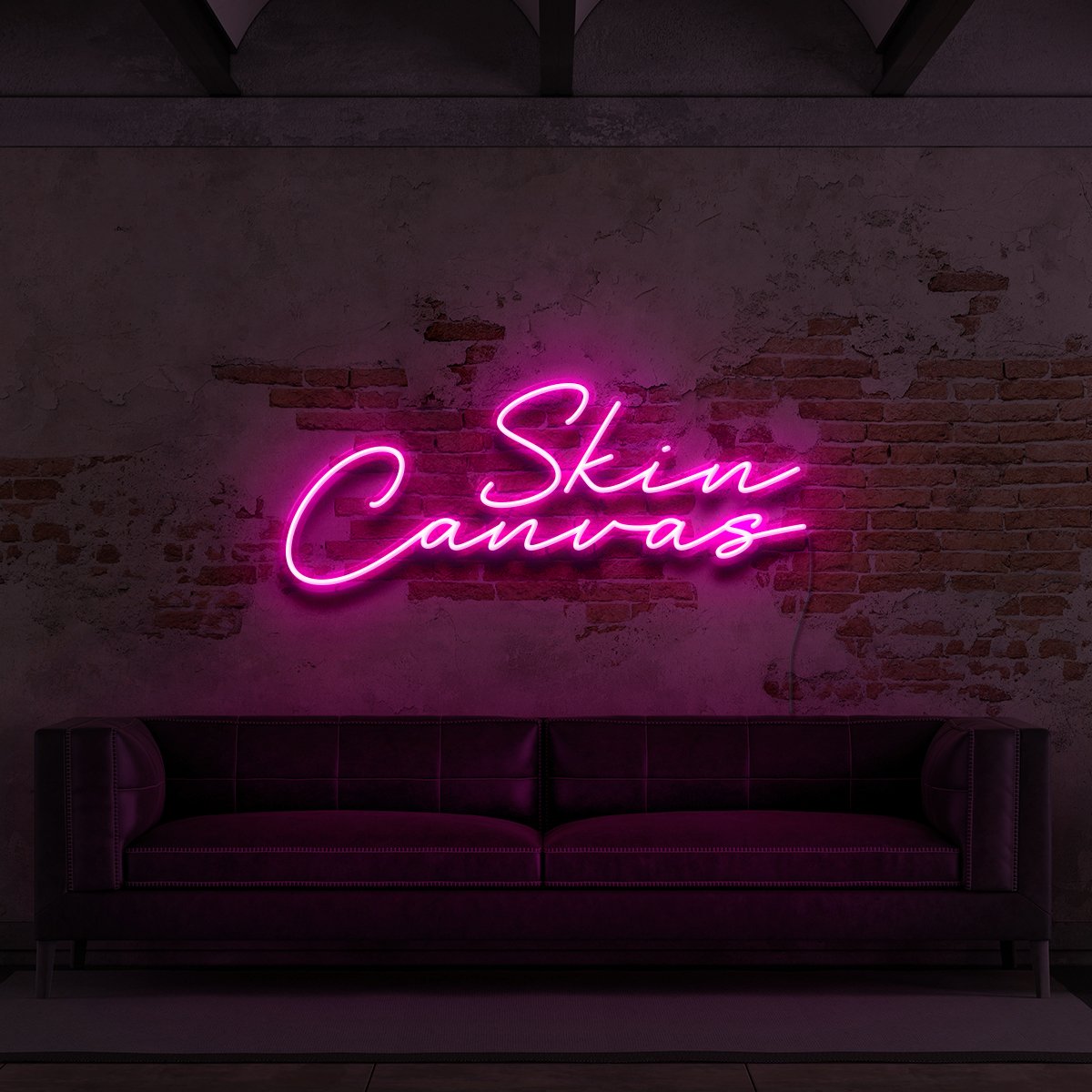 "Skin Canvas" Neon Sign for Tattoo Parlours 60cm (2ft) / Pink / LED Neon by Neon Icons