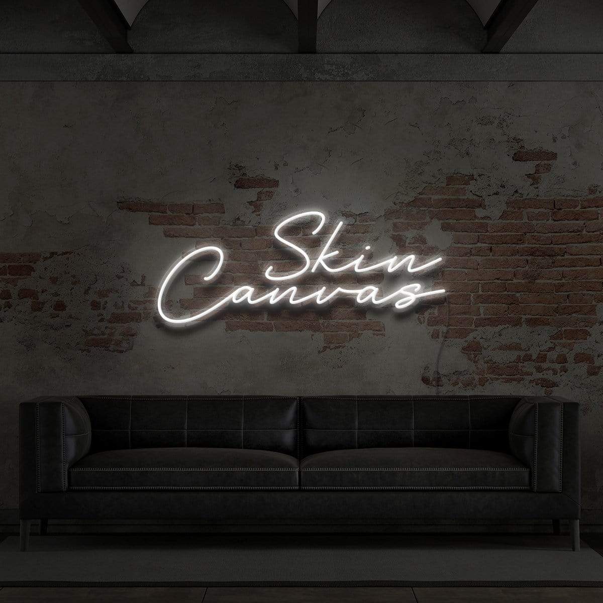 "Skin Canvas" Neon Sign for Tattoo Parlours 60cm (2ft) / White / LED Neon by Neon Icons