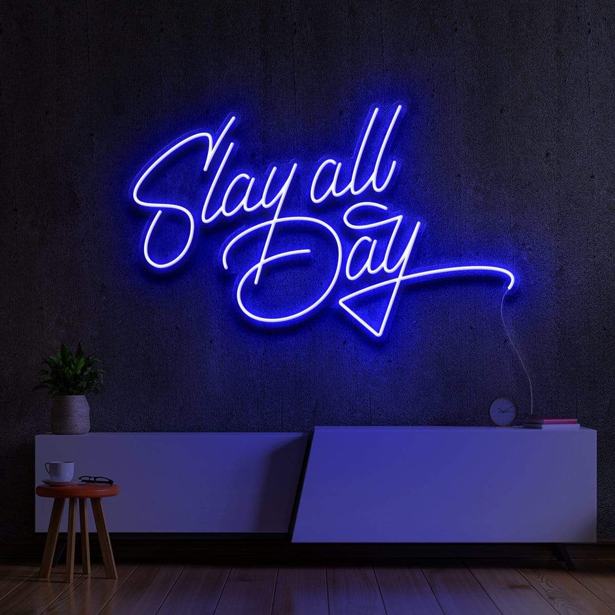 "Slay All Day" Neon Sign 60cm (2ft) / Blue / LED Neon by Neon Icons