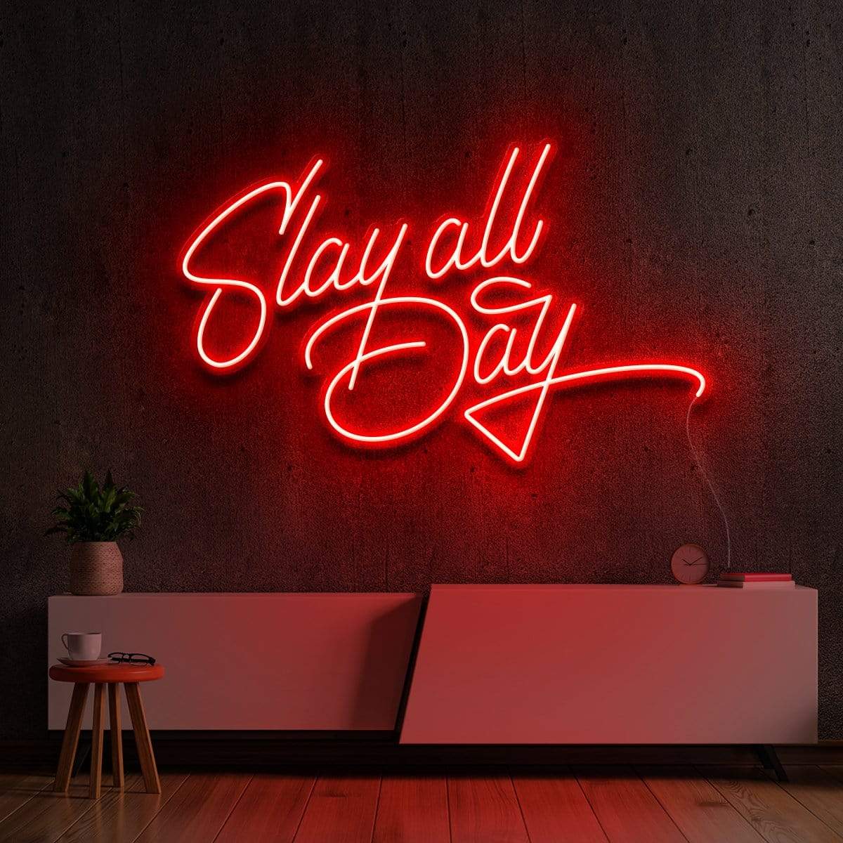 "Slay All Day" Neon Sign 60cm (2ft) / Red / LED Neon by Neon Icons