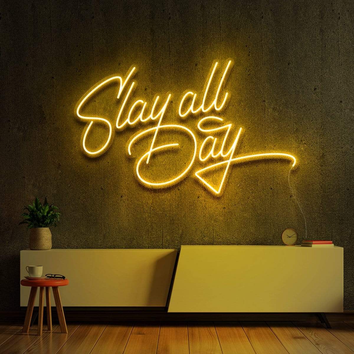 "Slay All Day" Neon Sign 60cm (2ft) / Yellow / LED Neon by Neon Icons