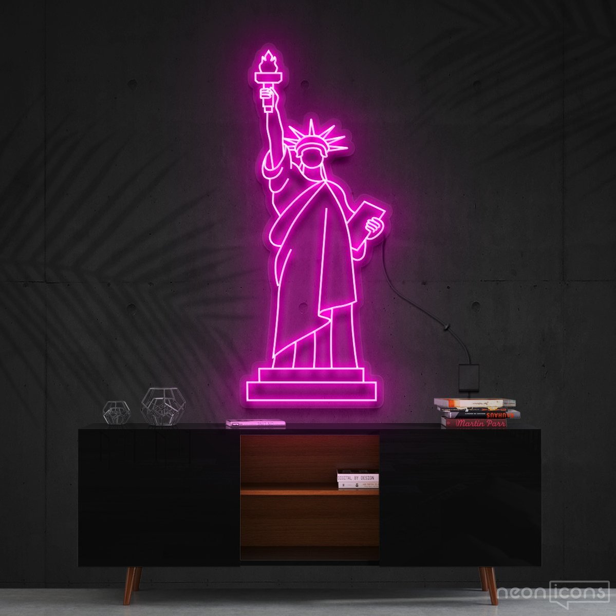 "Statue of Liberty" Neon Sign 90cm (3ft) / Pink / Cut to Shape by Neon Icons