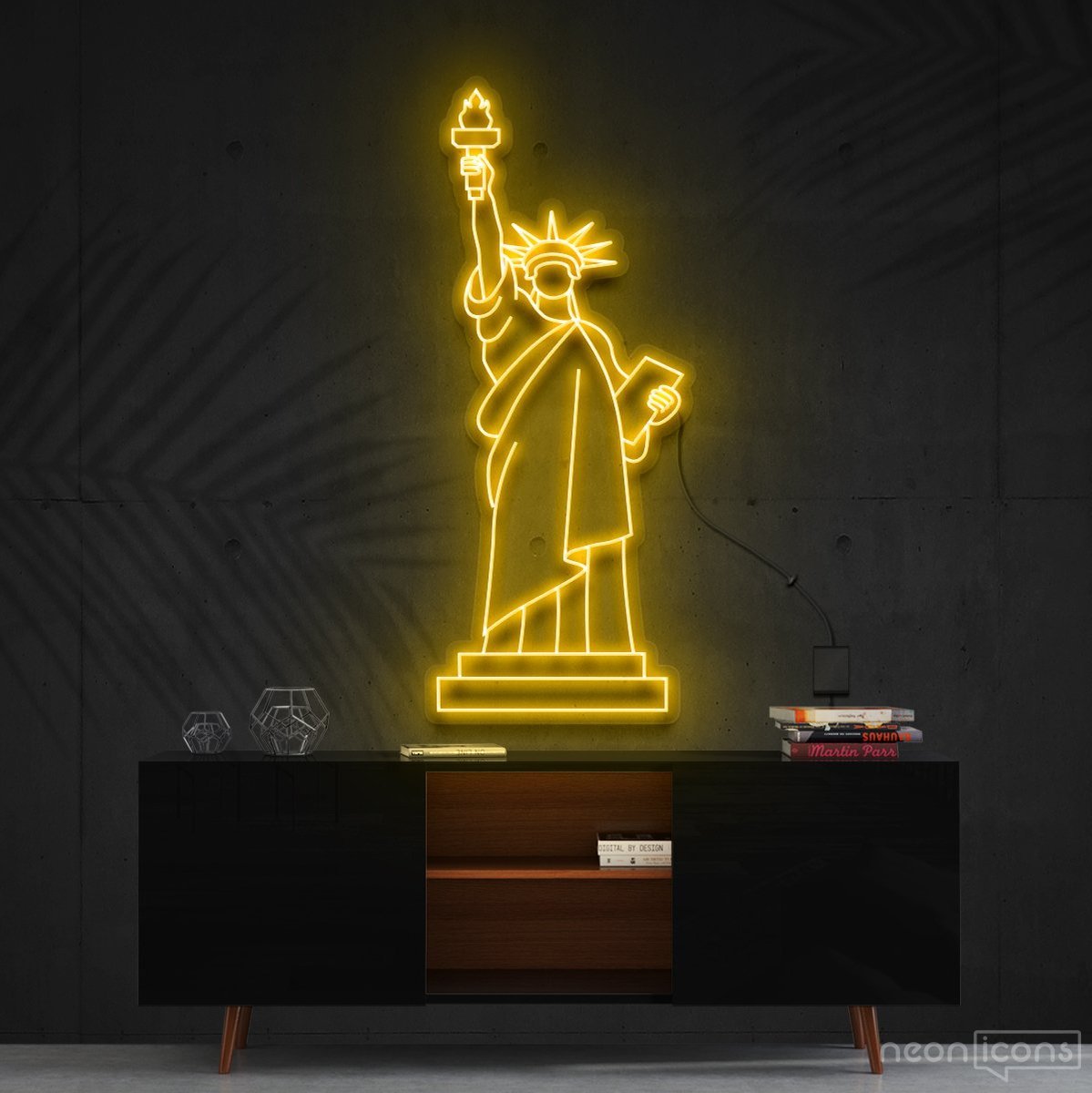 "Statue of Liberty" Neon Sign 90cm (3ft) / Yellow / Cut to Shape by Neon Icons