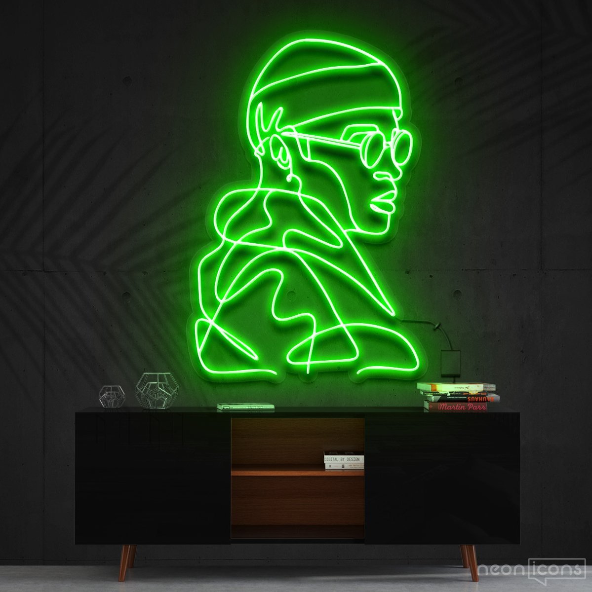 "Street Cred" Neon Sign 60cm (2ft) / Green / Cut to Square by Neon Icons