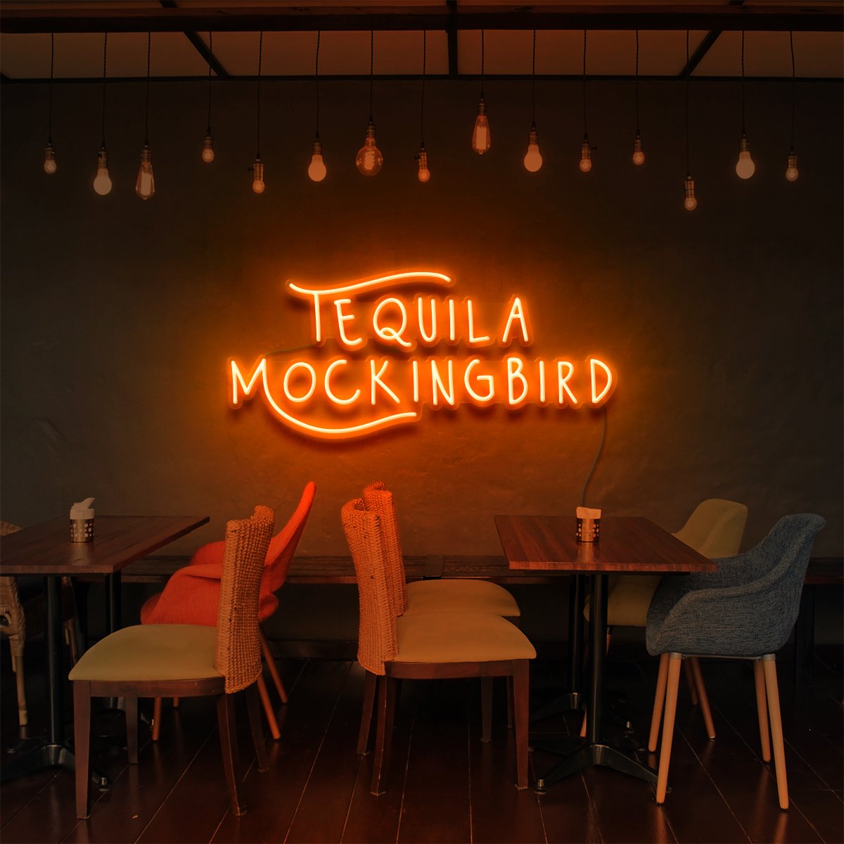 "Tequila Mockingbird" Neon Sign for Bars & Restaurants 60cm (2ft) / Orange / LED Neon by Neon Icons