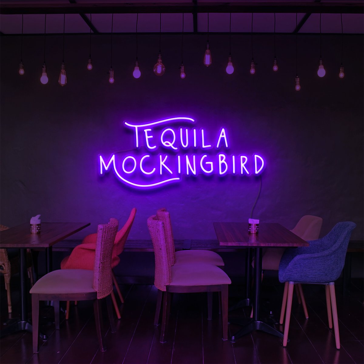 "Tequila Mockingbird" Neon Sign for Bars & Restaurants 60cm (2ft) / Purple / LED Neon by Neon Icons